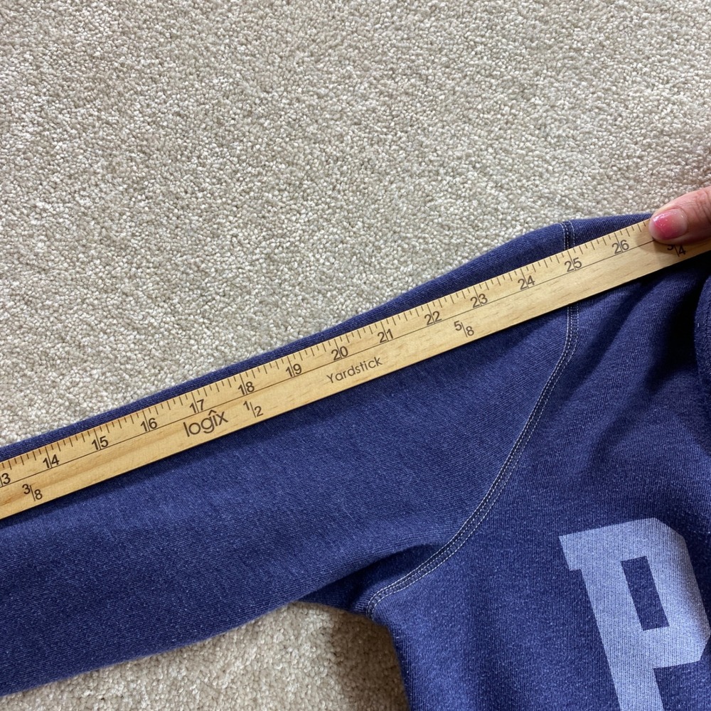 PINK Victoria's Secret Quarter Zip Pullover Womens Small Blue Excellent Striped - Picture 7 of 11